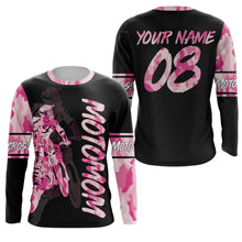 Load image into Gallery viewer, Dirt Bike Mom Personalized Jersey UPF30+ Pink Motocross Mom Racing Shirt Mother's Day Gift NMS1378