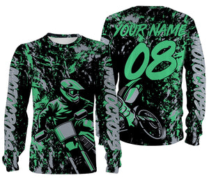 Motocross Rider Personalized Jersey Adult Kid Long Sleeves, Dirt Bike Off-road Motorcycle Racewear| NMS327