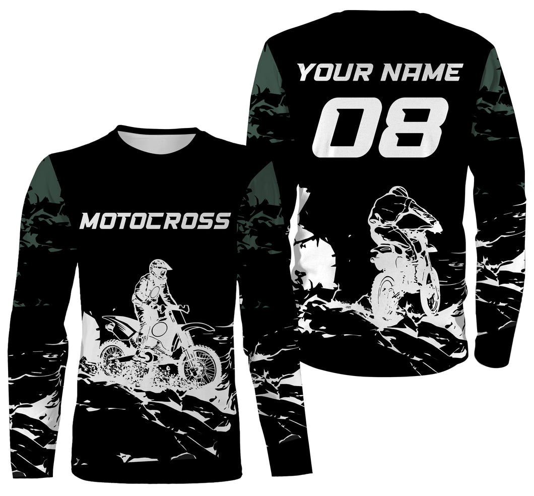 Motocross Personalized Jersey Kid Adult Long Sleeves, Dirt Bike Racing Off-road Riders Racewear| NMS330