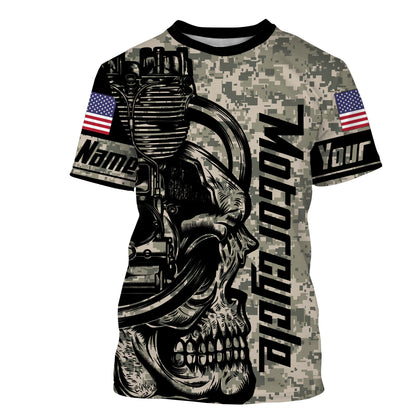 Love Motorcycle Camo Skull Biker Hoodie Jersey Personalized Off-road Racing Shirt Rider Racewear| NMS469