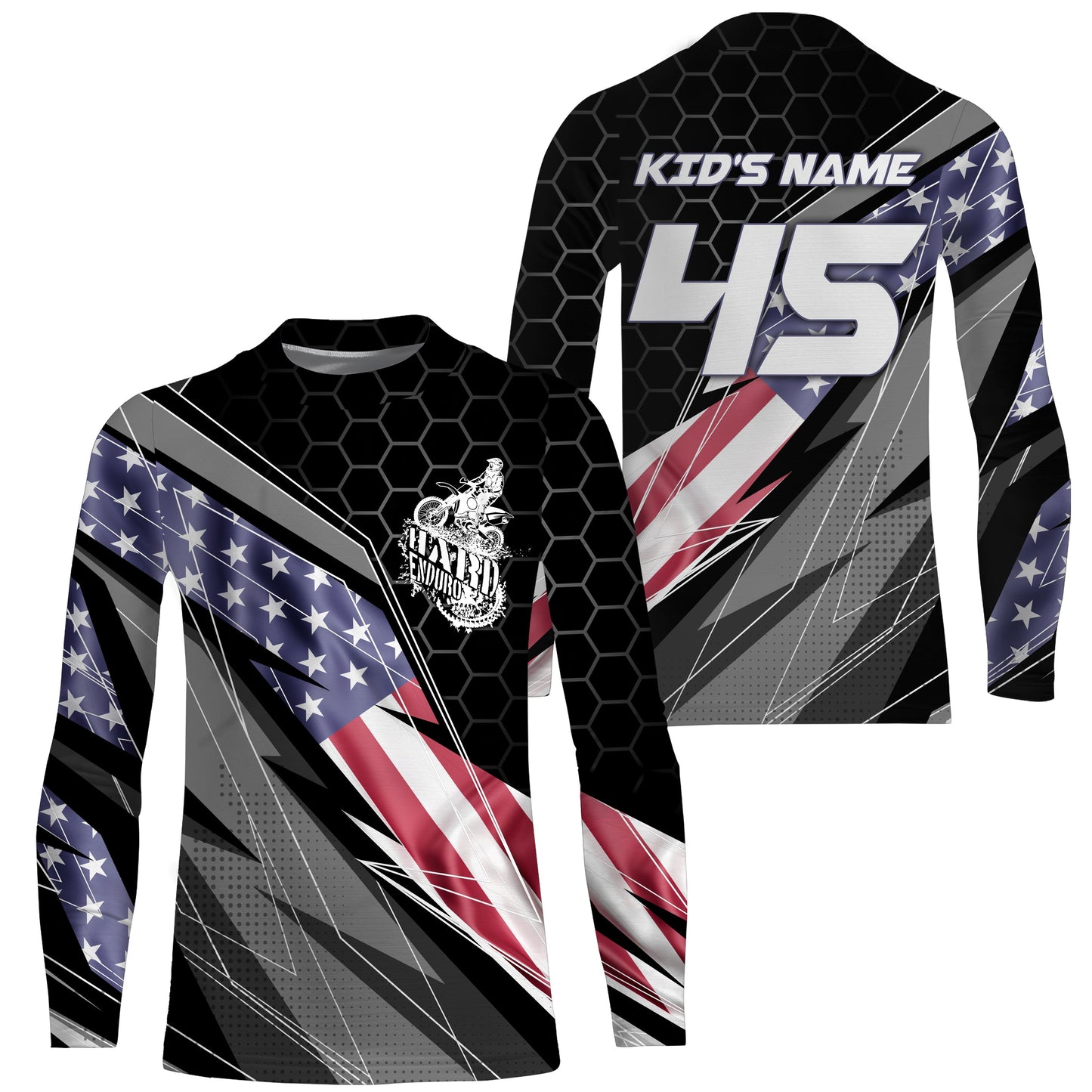 Personalized Hard Enduro Jersey UPF30+ Patriotic Enduro Racing Shirt American Dirt Bike Adult&Kid Jersey| NMS732