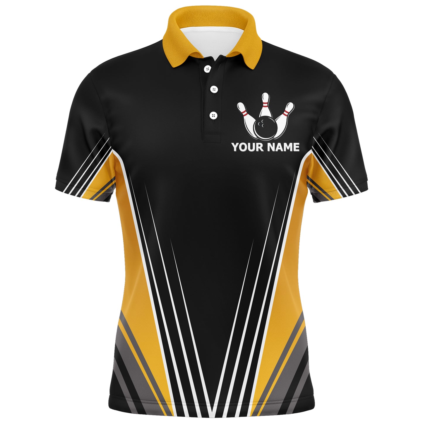 Funny Polo Bowling Shirt for Men Personalized Name Bowling Technique Vintage Bowler Jersey NBP120