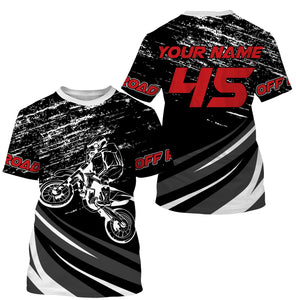 Personalized Off Road Jersey UV Protect, UPF 30+ Dirt Bike Racing Long Sleeves Motocross Racewear| NMS374