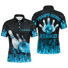 Load image into Gallery viewer, Custom Flames Bowling Shirt for Men, Strike Bowling Jersey for Team Fire League Bowling Polo Shirt NBP179