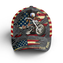 Load image into Gallery viewer, American Eagle Cap - Personalized Biker BWB Hat, Off-road Riders, Motorcycle Lovers Patriotic Cap| NMS382