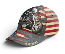 Load image into Gallery viewer, American Eagle Cap - Personalized Biker BWB Hat, Off-road Riders, Motorcycle Lovers Patriotic Cap| NMS382