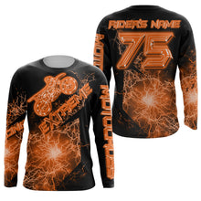 Load image into Gallery viewer, Extreme Motocross jersey personalized UPF30+ kid adult dirt bike racing long sleeves cool bikers NMS1091