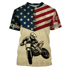 Load image into Gallery viewer, Personalized Motocross Racing Jersey UPF30+ UV Protection American Flag MotoX Dirt Bike Racewear| NMS398