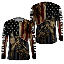 Load image into Gallery viewer, Personalized Racing Jersey UPF30+ UV Protect American Flag Dirt Bike Rider Motorcycle Racewear| NMS406