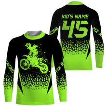 Load image into Gallery viewer, MX Racing Jersey Personalized Motocross UPF30+ Adult&amp;Kid Green Dirt Bike Riders Off-road Motorcycle| NMS676