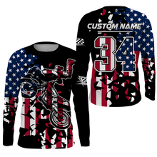 Load image into Gallery viewer, Personalized Dirt Bike Racing Jersey UPF30+ Patriotic Motocross American Off-Road Riding Jersey| NMS726