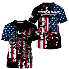 Load image into Gallery viewer, Personalized Dirt Bike Racing Jersey UPF30+ Patriotic Motocross American Off-Road Riding Jersey| NMS726