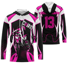 Load image into Gallery viewer, Custom MotoX Jersey UPF30+ biker girl motorcycle pink dirt bike racing off-road riders long sleeve| NMS915