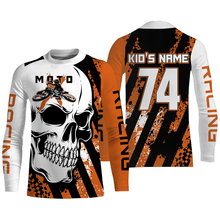 Load image into Gallery viewer, Skull MotoX jersey custom Motocross UV protective orange dirt bike racing motorcycle racewear| NMS919