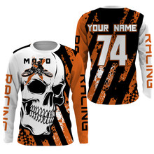 Load image into Gallery viewer, Skull MotoX jersey custom Motocross UV protective orange dirt bike racing motorcycle racewear| NMS919