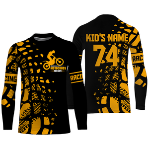 Kid&adult custom Motocross jersey UPF30+ MX Racing for Life orange dirt bike motorcycle racewear| NMS935