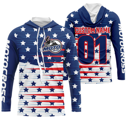 Patriotic Motocross Jersey UPF30+ Personalized Kid&Adult Dirt Bike Racing Shirt Off-road Motorcycle| NMS616