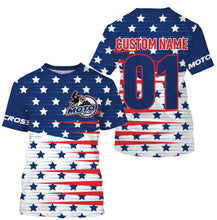 Load image into Gallery viewer, Patriotic Motocross Jersey UPF30+ Personalized Kid&amp;Adult Dirt Bike Racing Shirt Off-road Motorcycle| NMS616