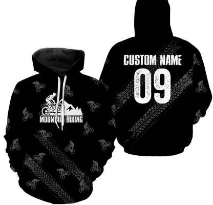 Mountain Biking Jersey Long Sleeve Hoodie, Custom MTB Shirt Cycling Biking Shirt for Cyclist Bike Rider JTS423