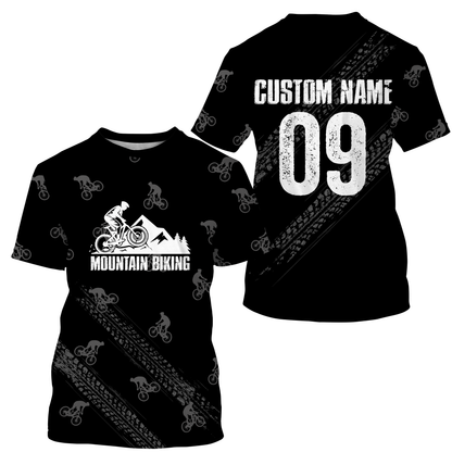 Mountain Biking Jersey Long Sleeve Hoodie, Custom MTB Shirt Cycling Biking Shirt for Cyclist Bike Rider JTS423