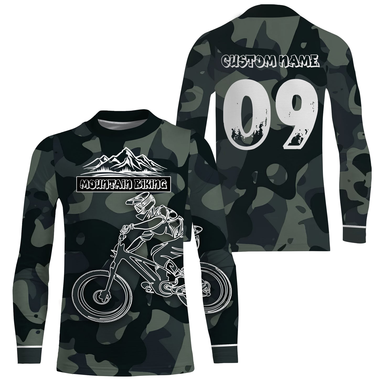 MTB Long Sleeve Jersey Mountain Biking Shirt for Adult Kid - Personalized Jersey for Cyclist Bike Rider JTS417