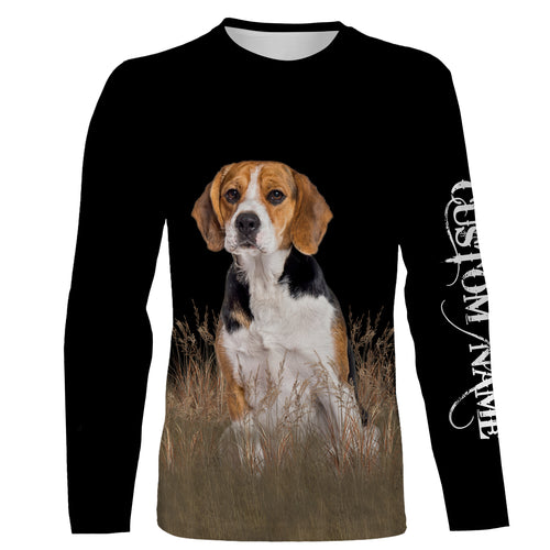 Custom Name Dog Hunting Long Sleeve 3D Shirt for Dog Lover| American Foxhound Shirt| JLD189 A02M07