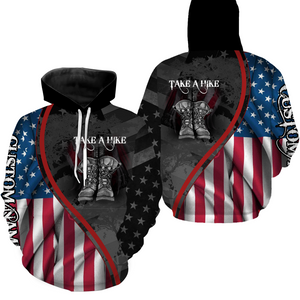 Take A Hike Shirt Mens Patriotic Shirts Hiker Gifts for Men I Love Hiking Tshirt American Apparel SP56