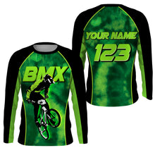 Load image into Gallery viewer, Personalized adult kid BMX racing jersey UPF30+ green bike shirts Cycling bicycle motocross clothes| SLC42