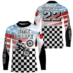 BMX Life American BMX racing jersey UPF30+ Personalized patriotic Cycling shirt Motocross Racewear| SLC11