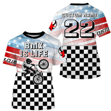 Load image into Gallery viewer, BMX Life American BMX racing jersey UPF30+ Personalized patriotic Cycling shirt Motocross Racewear| SLC11