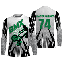 Load image into Gallery viewer, Personalized adult kid BMX racing jersey UPF30+ green freestyle bike shirt offroad Cycling racewear| SLC36