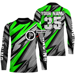 Personalized Motocross Jersey Green UPF30+ Men Kid Dirt Bike Shirt Custom Logo MX Off-Road Jersey PDT558