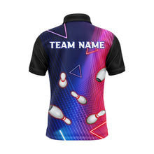 Load image into Gallery viewer, Navy Bowling Shirt For Men Custom Name Polo Bowling Jersey Men&#39;s 3D Bowling Team Shirt BDT45