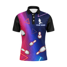 Load image into Gallery viewer, Navy Bowling Shirt For Men Custom Name Polo Bowling Jersey Men&#39;s 3D Bowling Team Shirt BDT45