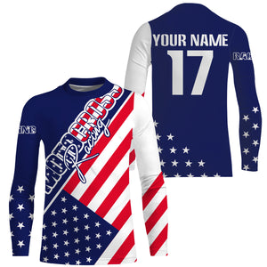 Motocross custom number name dirt bike jersey UV American flag youth men off-road Patriotic shirt PDT170