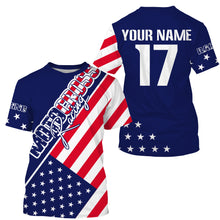 Load image into Gallery viewer, Motocross custom number name dirt bike jersey UV American flag youth men off-road Patriotic shirt PDT170