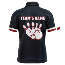 Load image into Gallery viewer, Custom Bowling Shirt With Name American Flag Bowling Jersey For Men Bowling Polo Shirt For Team BDT33