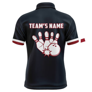 Custom Bowling Shirt With Name American Flag Bowling Jersey For Men Bowling Polo Shirt For Team BDT33