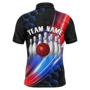 Bowling Polo Shirt Men Custom Bowling Shirt For Team Personalized Black Bowling Jerseys BDT09