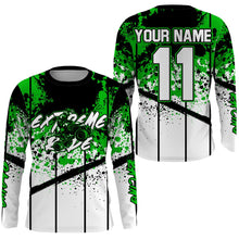 Load image into Gallery viewer, Kid Men Quad Bike Jersey Green UPF30+ Custom ATV Motocross Shirt Extreme Ride Off-Road MX Jersey PDT569