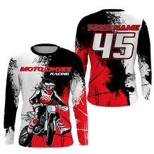 Load image into Gallery viewer, MX Jersey Kid Men Women UPF30+ Custom Dirt Bike Shirt Red Motocross Racing Off-Road Long Sleeve PDT530