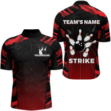 Load image into Gallery viewer, Camo Bowling Quarter Zip Shirt For Men Custom Name And Team Name Bowling Jersey Strike Bowling Shirt BDT54