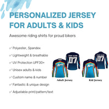Load image into Gallery viewer, Custom Blue BMX racing jersey UPF30+ Adult kid bike shirt extreme cycling bicycle motocross gear| SLC58