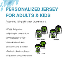 Load image into Gallery viewer, Dirt bike jersey youth adult flag racing custom Motocross UPF30+ MX off-road extreme long sleeves PDT234