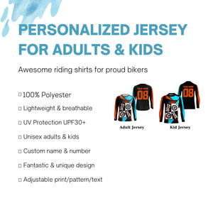 MotoCross Personalized Jersey UPF30+ Kid Adult MX Racing Dirtbike Tire Long Sleeves NMS1124