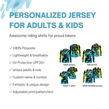Load image into Gallery viewer, Blue BMX race gear Lightweight UPF30+ sun shirts Custom Kid Youth Adult Cycling BMX racewear| SLC110
