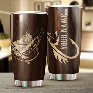 Sailfish Fishing Tumbler Cup Customize name Personalized Fishing gift for men and women - IPH1008
