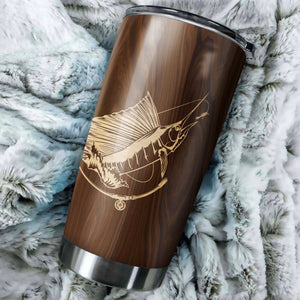Sailfish Fishing Tumbler Cup Customize name Personalized Fishing gift for men and women - IPH1008