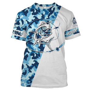 Mahi Mahi ocean camo Fishing Customize name shirts - plus size personalized fishing gift shirt for men and women - IPH907