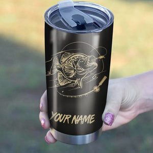 Crappie fishing Tumbler Cup Customize name Personalized Fishing mug gift for fisherman - IPH943